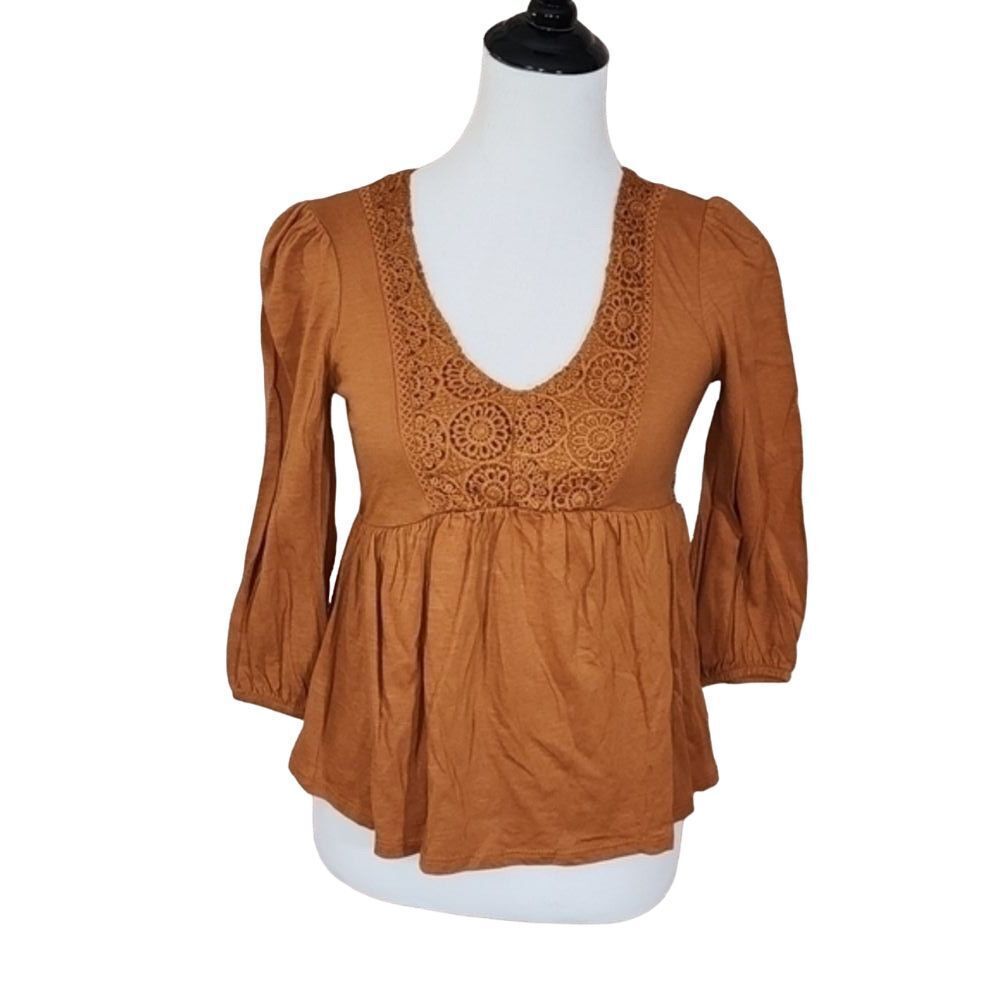 NWT‎ Derek Heart Glazed Ginger Boho Top Size Small
